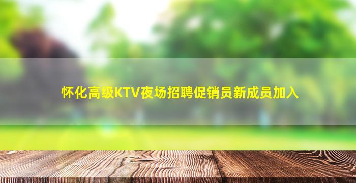 怀化高级KTV夜场招聘促销员新成员加入